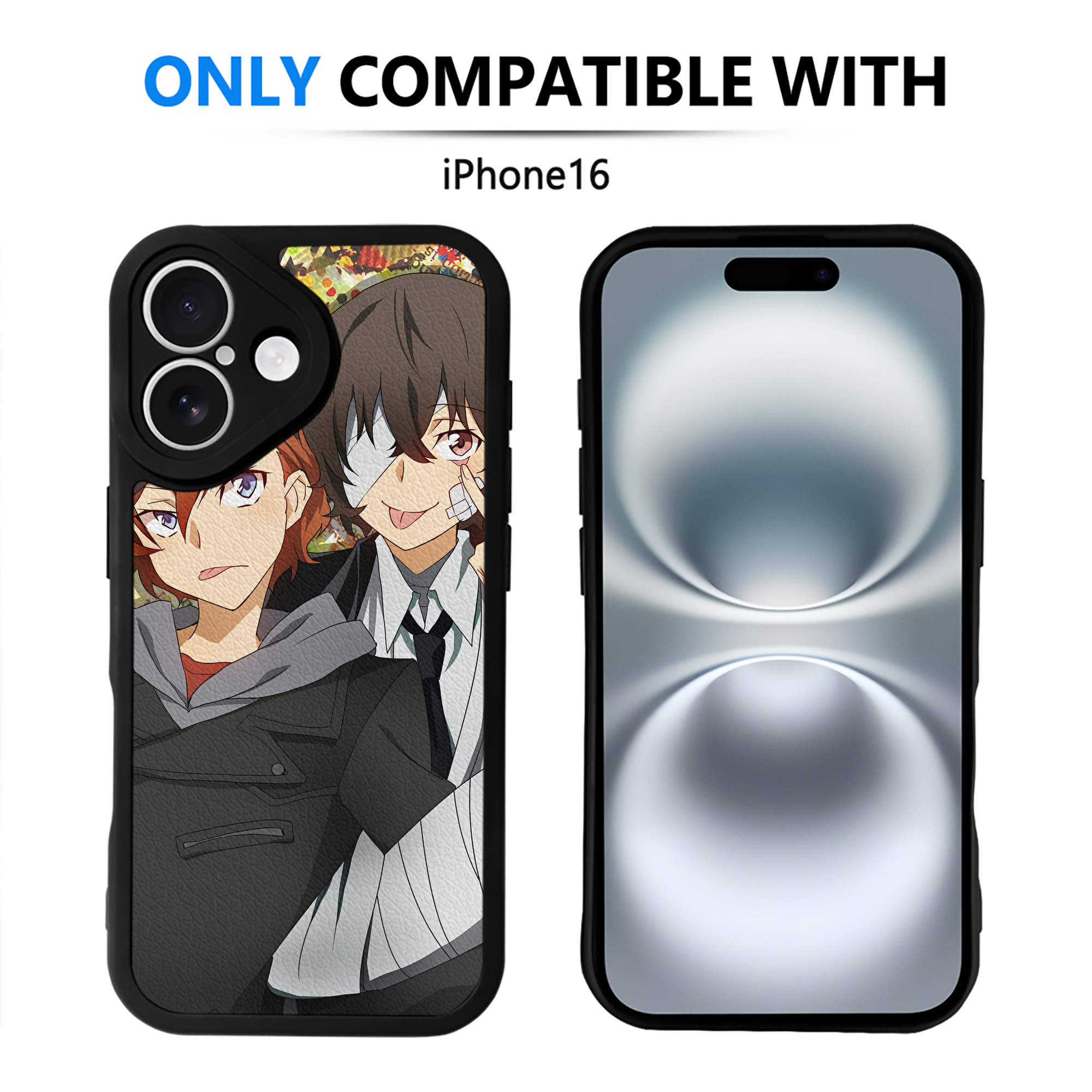 （画像用） 文豪ストレイドッグス Bungo Stray Dogs 【iPhone 16シリーズ対応】シリコンスマホケース（レザー調） 材質：シリコン
